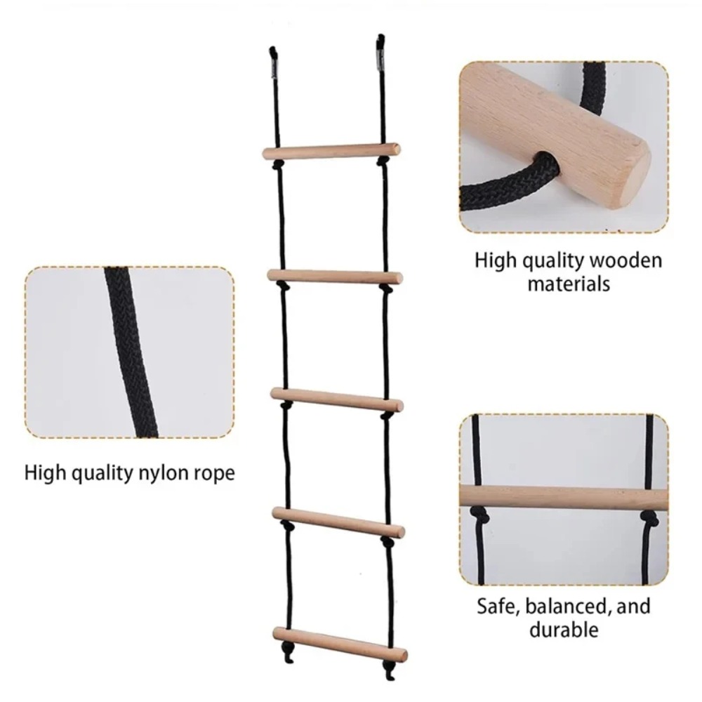 Kids Outdoor Swing Set - Échelle à cordes d'escalade pour enfants,