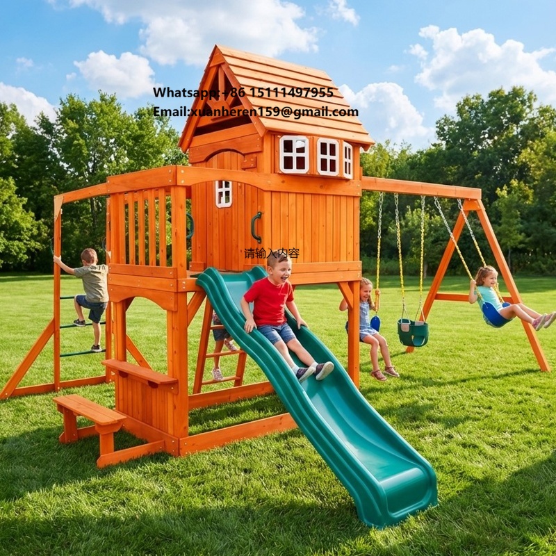 Kids Outdoor Swing Set - Grand équipement de jeu extérieur pour