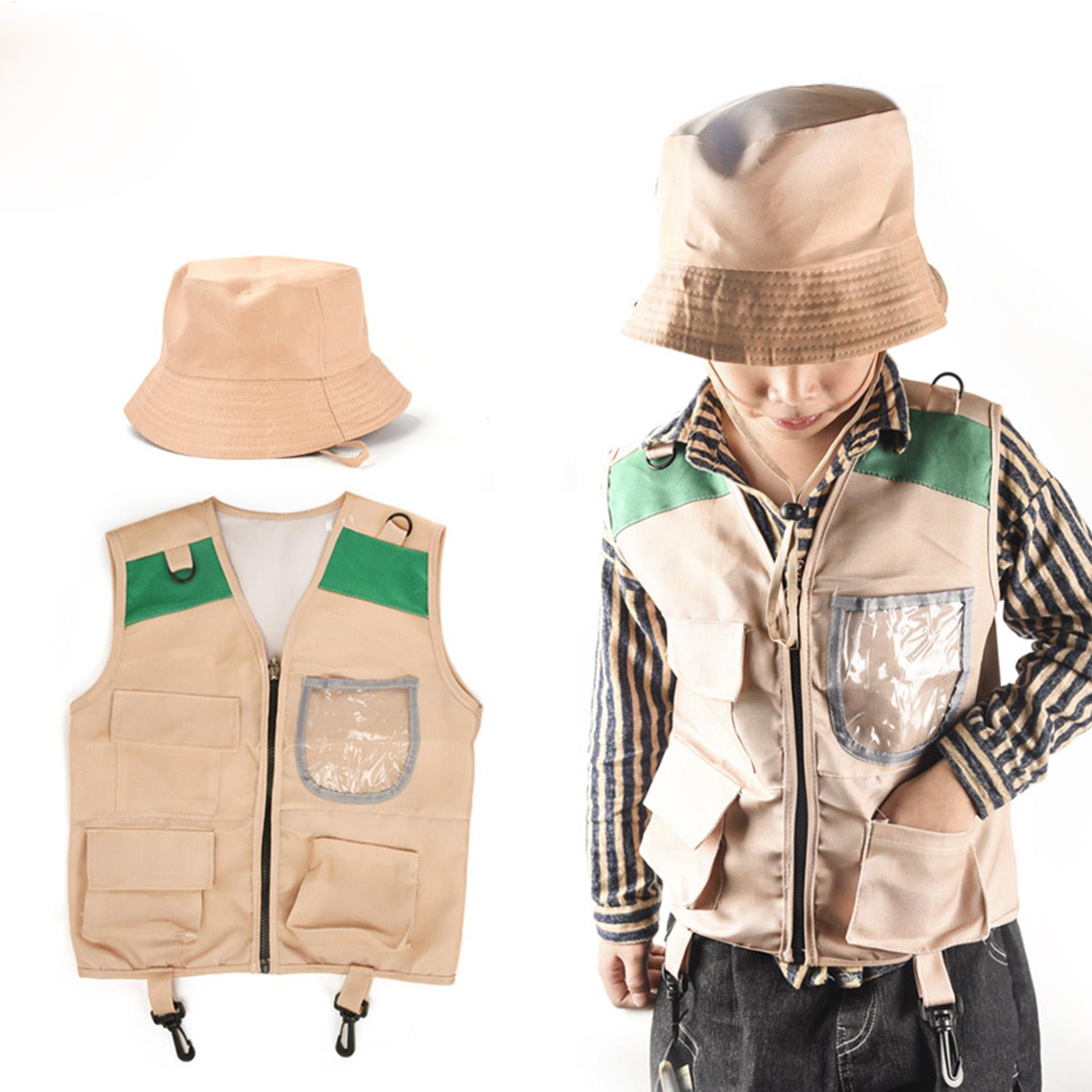 Kids Outdoor Adventure Kit - Ensemble chapeau et gilet d'explorateur pour