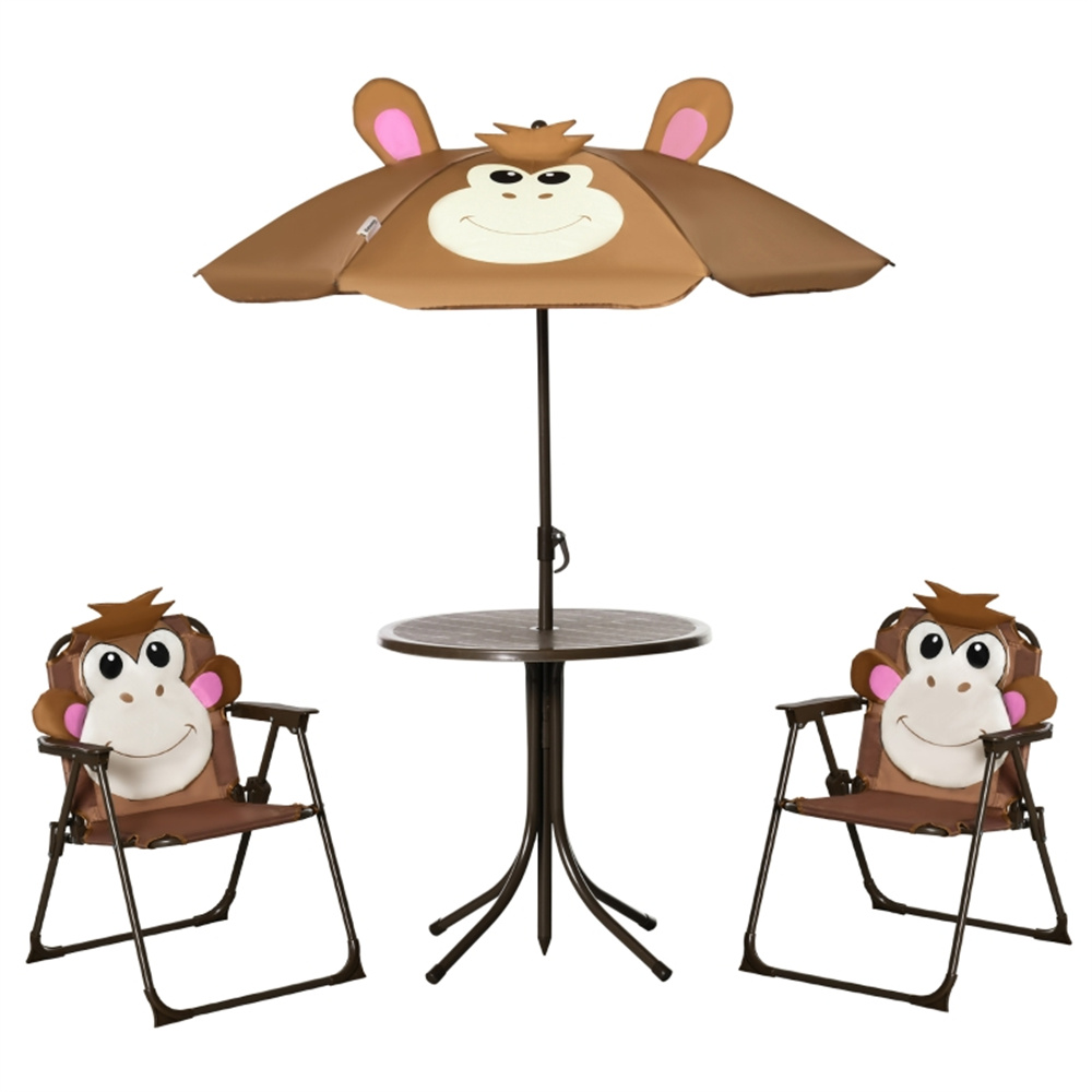 Kids Outdoor Table And Chairs With Umbrella - Ensemble table et chaises pour enfants