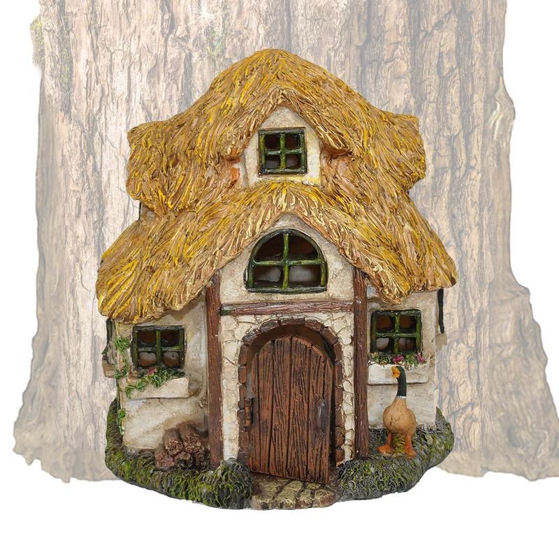 Kids Outdoor Fairy Garden - DegradGarden House-Sculpture d'art en bois pour
