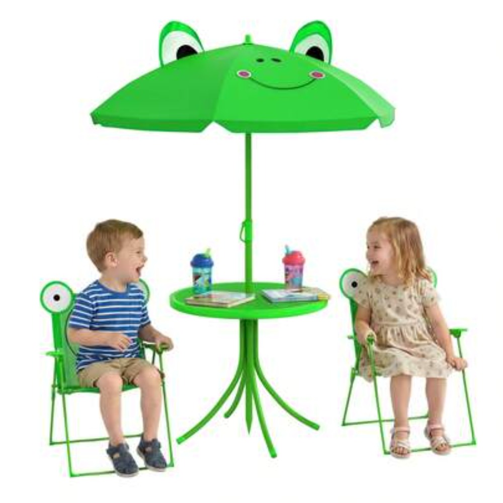 Kids Outdoor Table And Chairs With Umbrella - Ensemble table et chaises pour enfants,