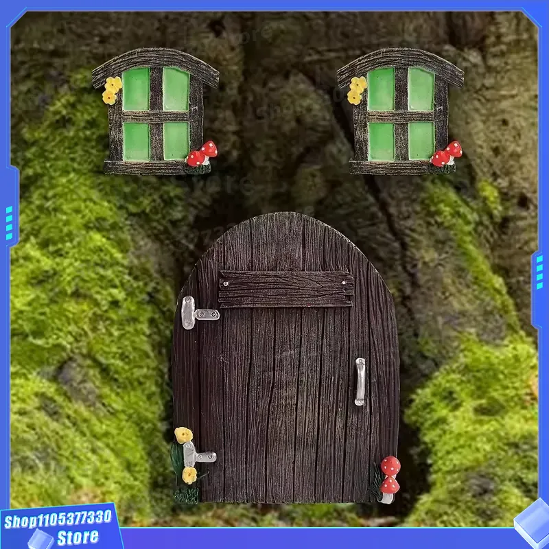 Kids Outdoor Fairy Garden - Sculpture de porte de fée miniature