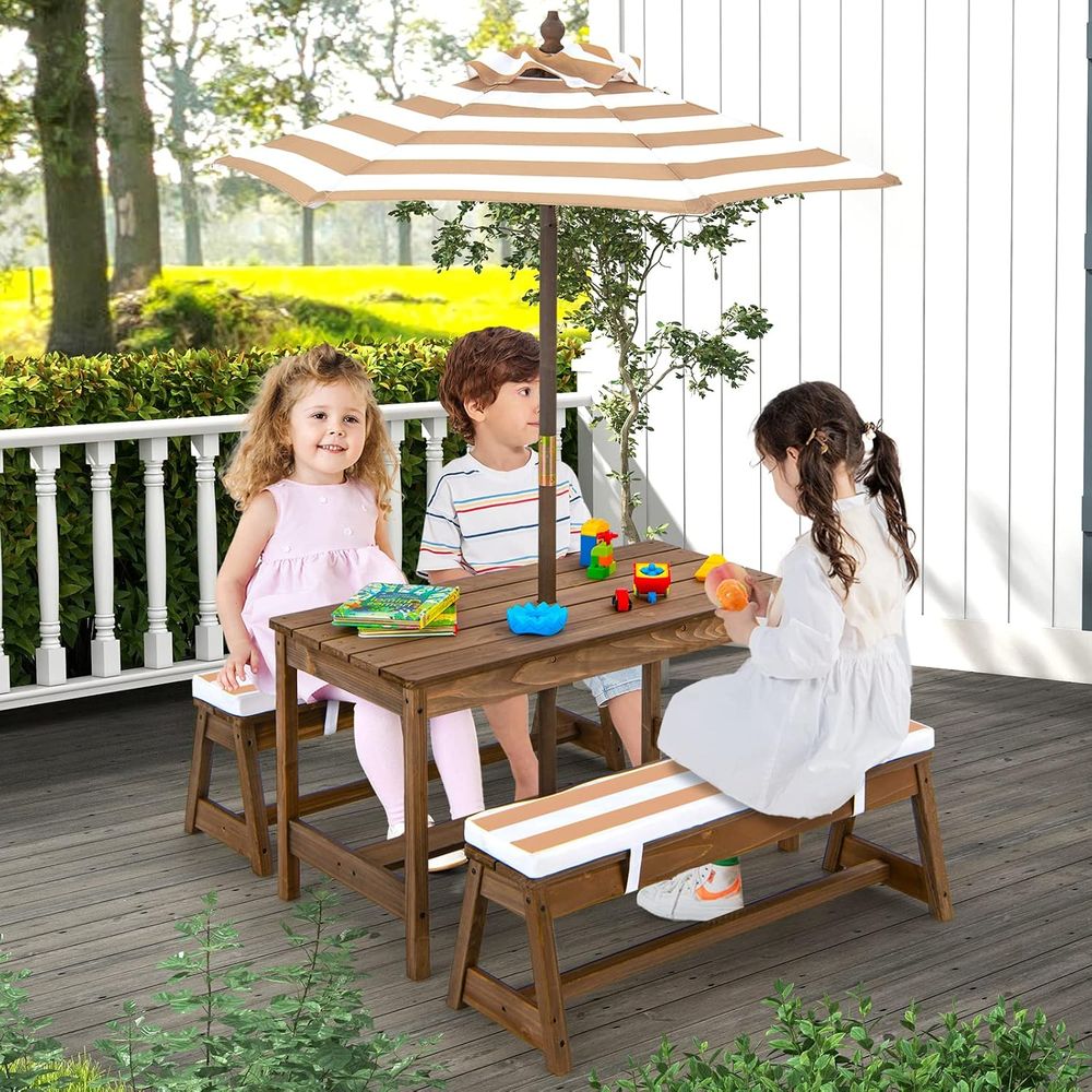 Table de pique-nique pour enfa - Kids Outdoor Table And Chairs With Umbrella avis et prix