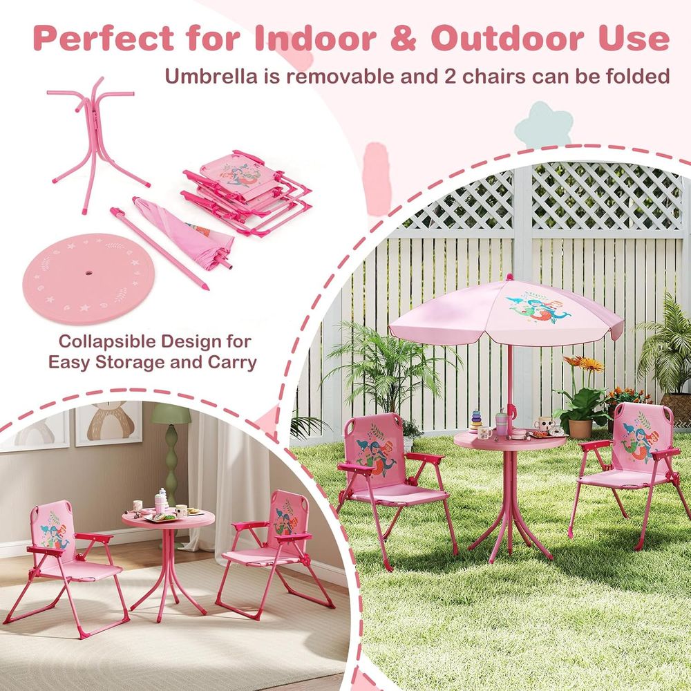 Table de pique-nique pour enfa - Kids Outdoor Table And Chairs With Umbrella avis et prix