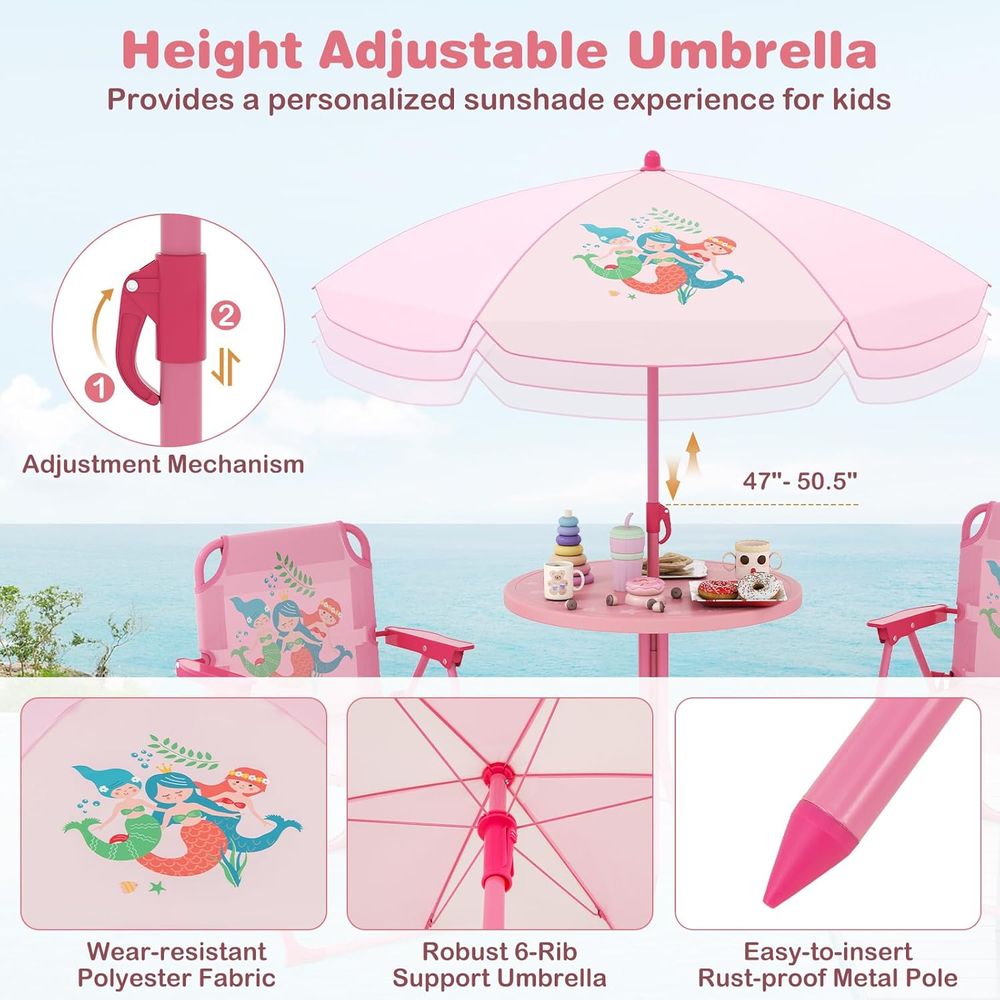 Table de pique-nique pour enfa - Kids Outdoor Table And Chairs With Umbrella avis et prix