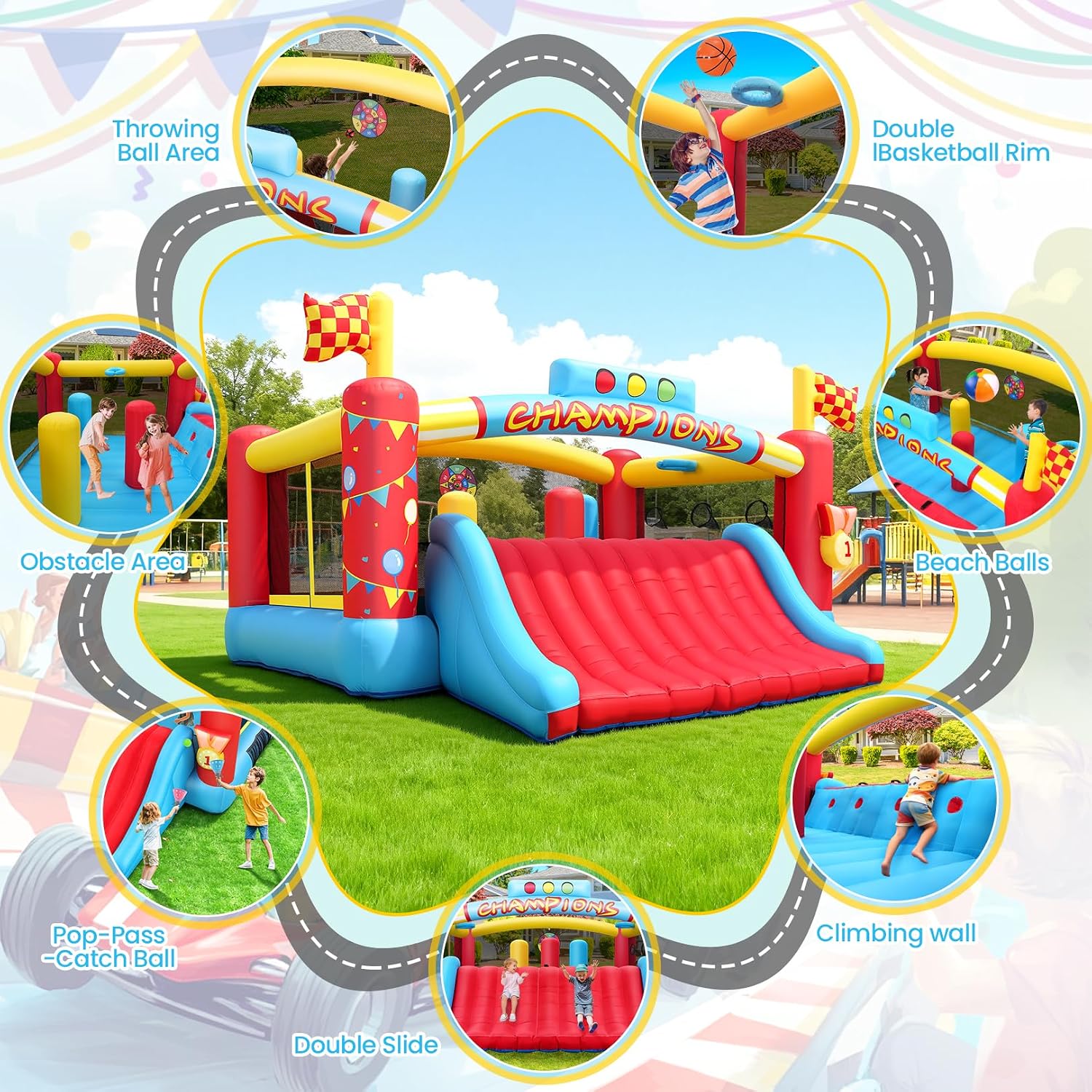 Grande structure gonflable pou - Kids Outdoor Basketball avis et prix