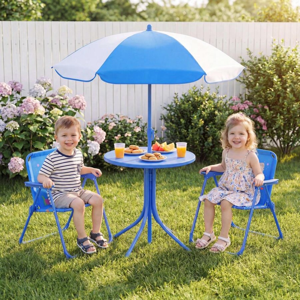 Table de pique-nique pour enfa - Kids Outdoor Table And Chairs With Umbrella avis et prix